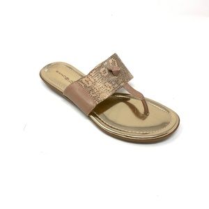 Bandolino Faux Snakeskin Flat Sandals